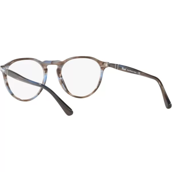 Persol PO3286V Round Prescription Eyewear FramesStriped BlueDemo Lens