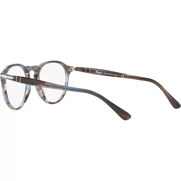 Persol PO3286V Round Prescription Eyewear FramesStriped BlueDemo Lens