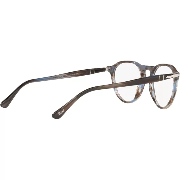 Persol PO3286V Round Prescription Eyewear FramesStriped BlueDemo Lens