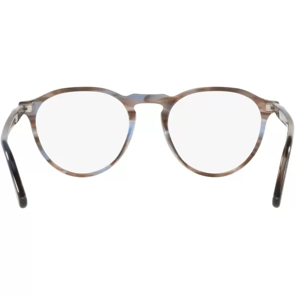 Persol PO3286V Round Prescription Eyewear FramesStriped BlueDemo Lens