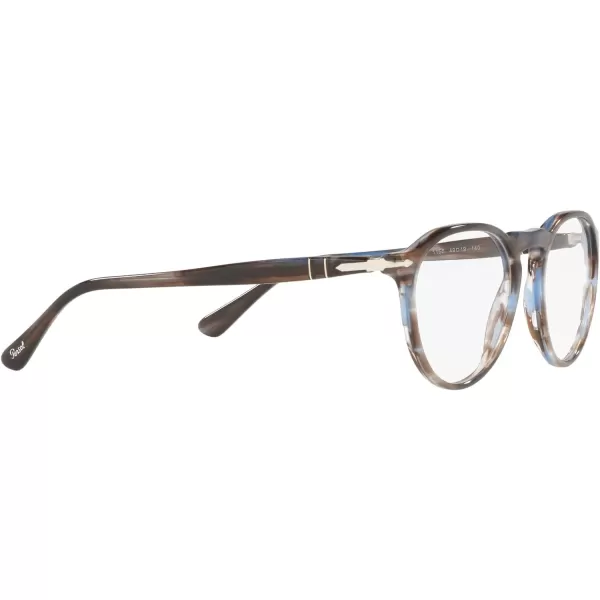 Persol PO3286V Round Prescription Eyewear FramesStriped BlueDemo Lens