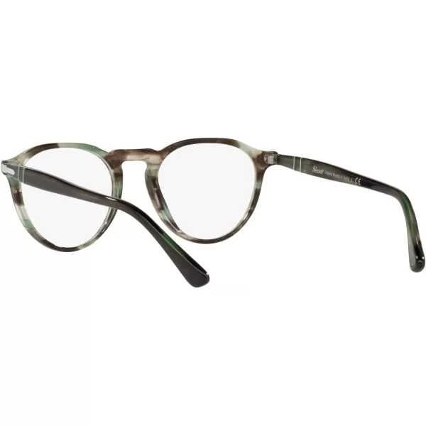Persol PO3286V Round Prescription Eyewear FramesStriped GreenDemo Lens
