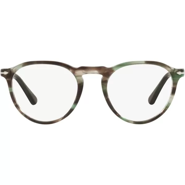 Persol PO3286V Round Prescription Eyewear FramesStriped GreenDemo Lens