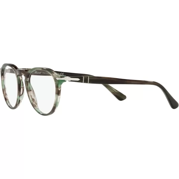 Persol PO3286V Round Prescription Eyewear FramesStriped GreenDemo Lens