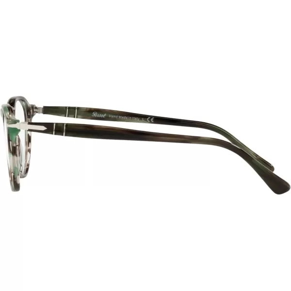 Persol PO3286V Round Prescription Eyewear FramesStriped GreenDemo Lens