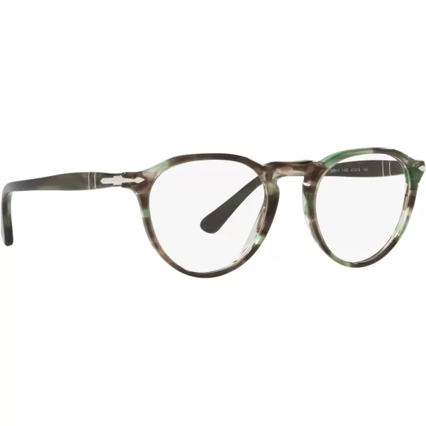 Persol PO3286V Round Prescription Eyewear FramesStriped GreenDemo Lens