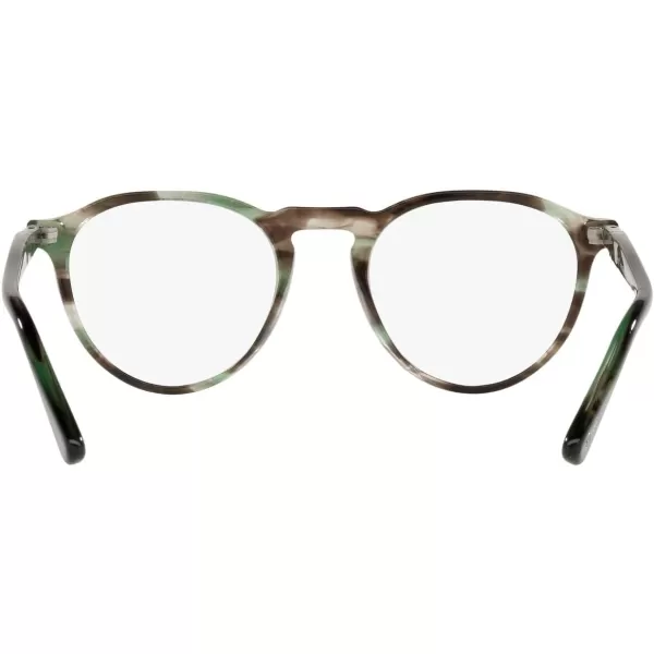 Persol PO3286V Round Prescription Eyewear FramesStriped GreenDemo Lens