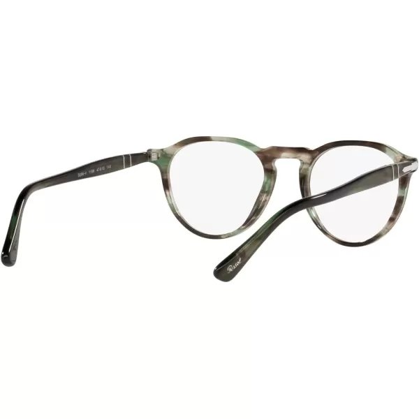 Persol PO3286V Round Prescription Eyewear FramesStriped GreenDemo Lens