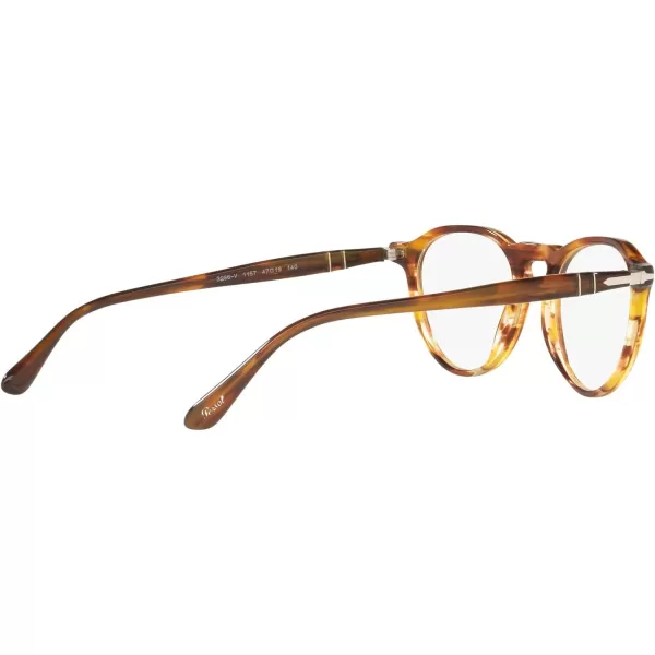 Persol PO3286V Round Prescription Eyewear FramesStriped RedDemo Lens