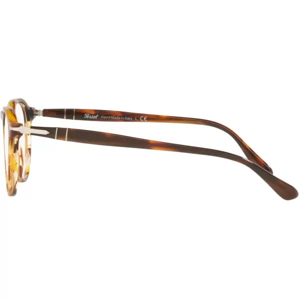 Persol PO3286V Round Prescription Eyewear FramesStriped RedDemo Lens