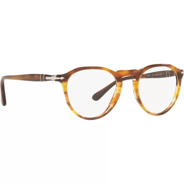 Persol PO3286V Round Prescription Eyewear FramesStriped RedDemo Lens