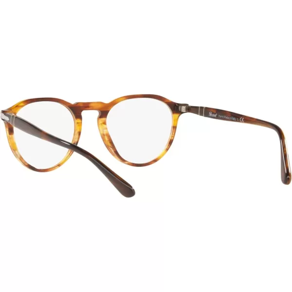 Persol PO3286V Round Prescription Eyewear FramesStriped RedDemo Lens