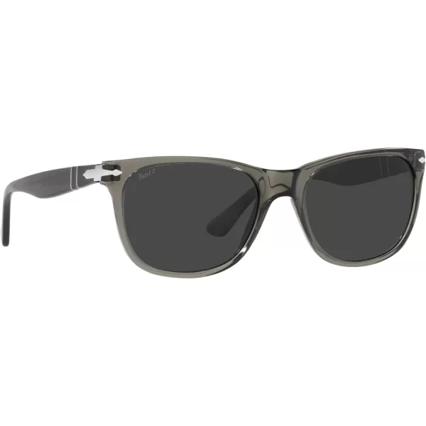 Persol PO3291S Rectangular SunglassesTransparent Taupe GreyBlack Polarized