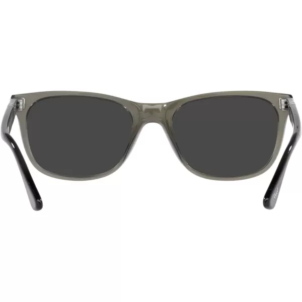 Persol PO3291S Rectangular SunglassesTransparent Taupe GreyBlack Polarized