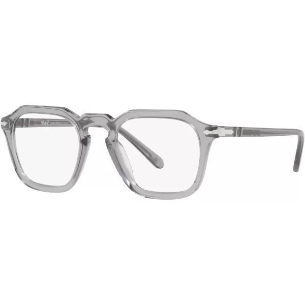 Persol PO3292V Square Prescription Eyewear FramesTransparent GreyDemo Lens