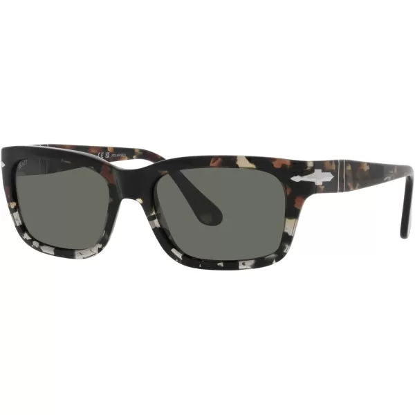 Persol PO3301S Rectangular SunglassesBrown and Grey TortoiseGreen Polarized