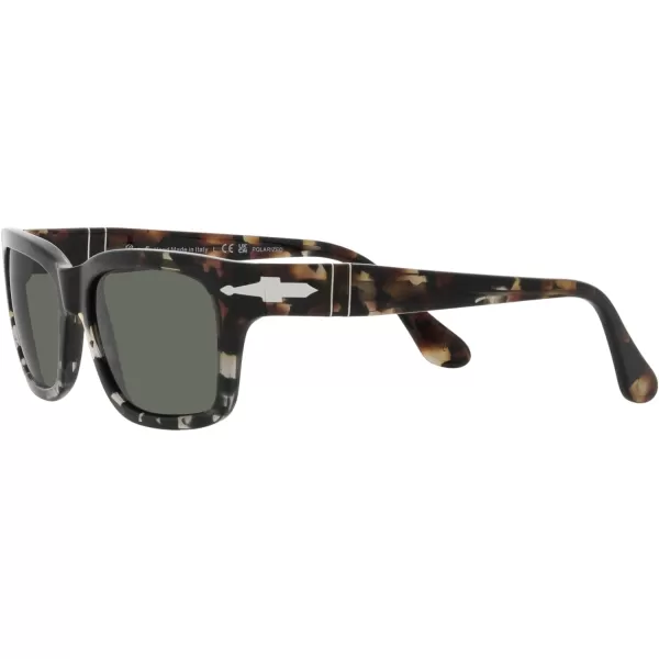 Persol PO3301S Rectangular SunglassesBrown and Grey TortoiseGreen Polarized