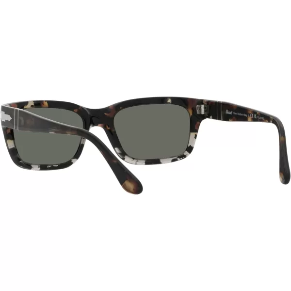 Persol PO3301S Rectangular SunglassesBrown and Grey TortoiseGreen Polarized