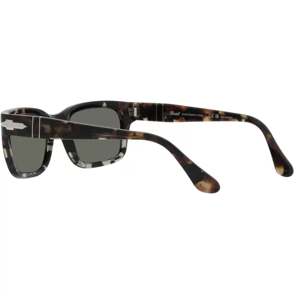 Persol PO3301S Rectangular SunglassesBrown and Grey TortoiseGreen Polarized