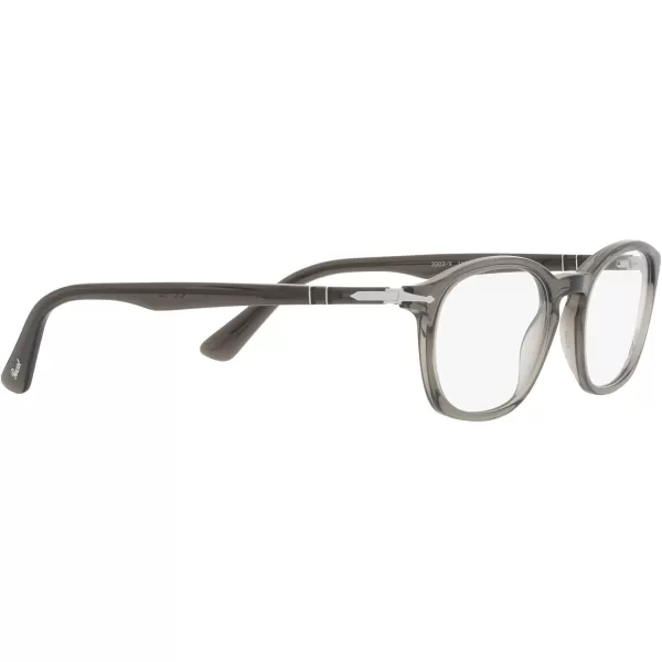 Persol PO3303V Square Prescription Eyewear FramesTaupe Grey TransparentDemo Lens