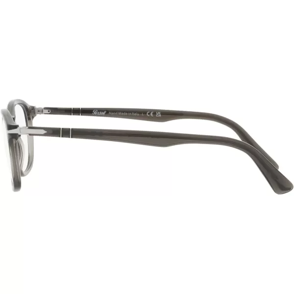 Persol PO3303V Square Prescription Eyewear FramesTaupe Grey TransparentDemo Lens