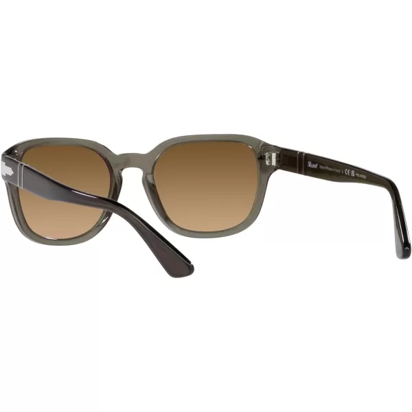 Persol PO3305S Square SunglassesGrey Taupe TransparentBrown Gradient Polarized