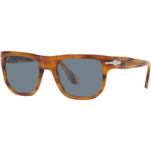 Persol PO3306S Square SunglassesStriped BrownLight Blue