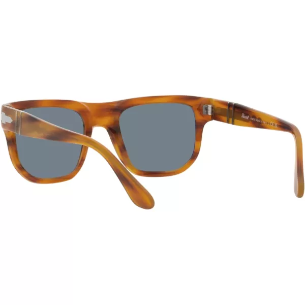 Persol PO3306S Square SunglassesStriped BrownLight Blue