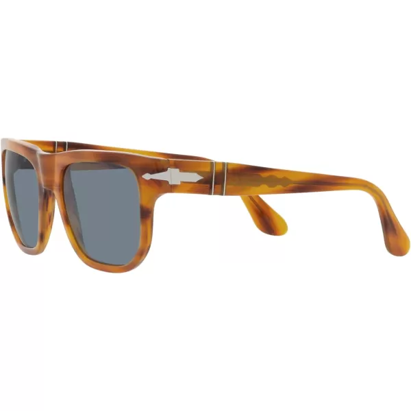 Persol PO3306S Square SunglassesStriped BrownLight Blue