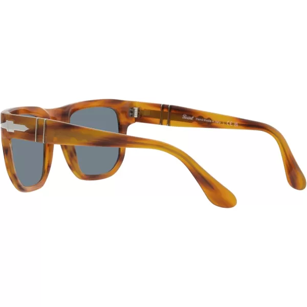 Persol PO3306S Square SunglassesStriped BrownLight Blue