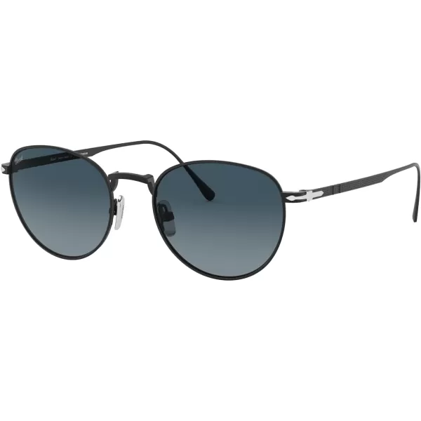 Persol PO5002ST Round SunglassesMatte BlackAzure Gradient Blue