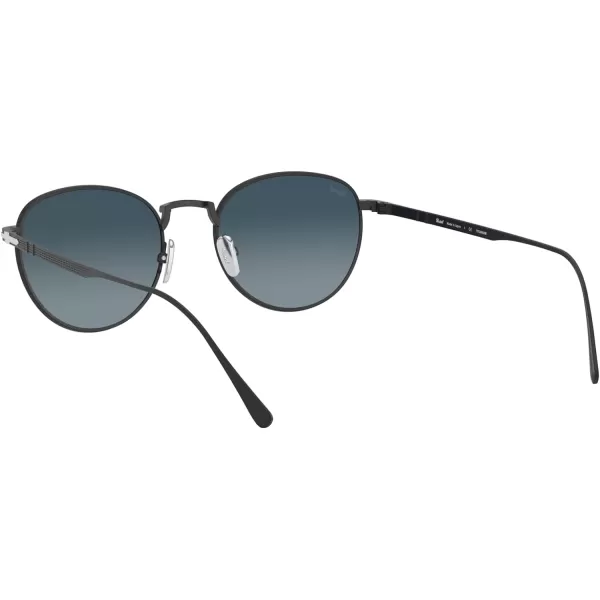 Persol PO5002ST Round SunglassesMatte BlackAzure Gradient Blue