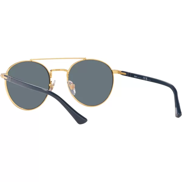 Persol Po1011s Square SunglassesGoldDark Blue Polarized