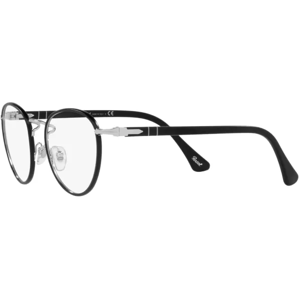 Persol Po2410vj Round Prescription Eyewear FramesArgento NeroDemo Lens