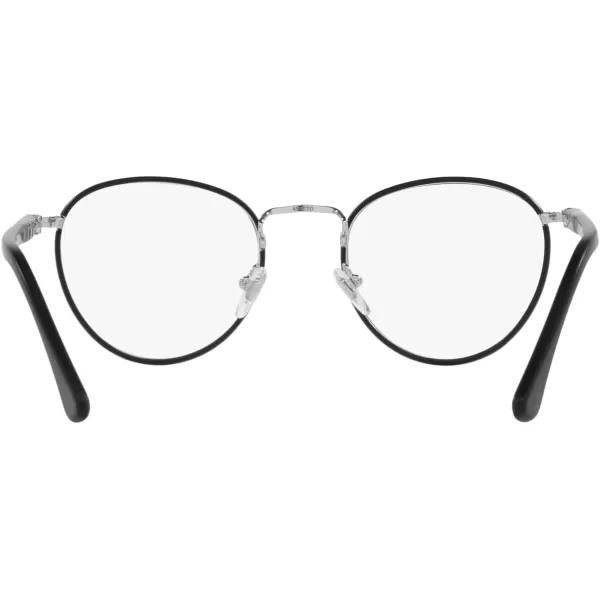 Persol Po2410vj Round Prescription Eyewear FramesArgento NeroDemo Lens