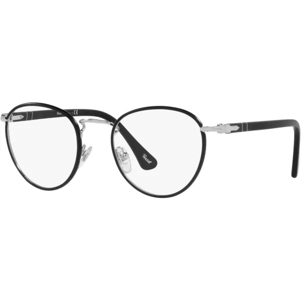 Persol Po2410vj Round Prescription Eyewear FramesArgento NeroDemo Lens