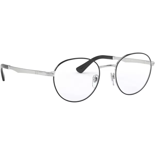 Persol Po2460v Round Prescription Eyewear FramesSilverBlackDemo Lens