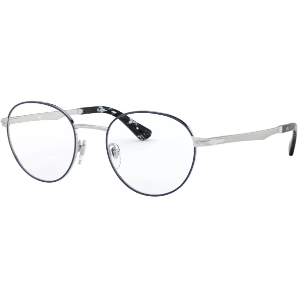 Persol Po2460v Round Prescription Eyewear FramesSilverBlueDemo Lens