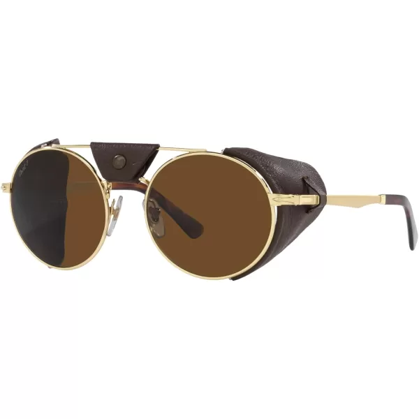 Persol Po2496sz Round SunglassesGoldBrown Polarized