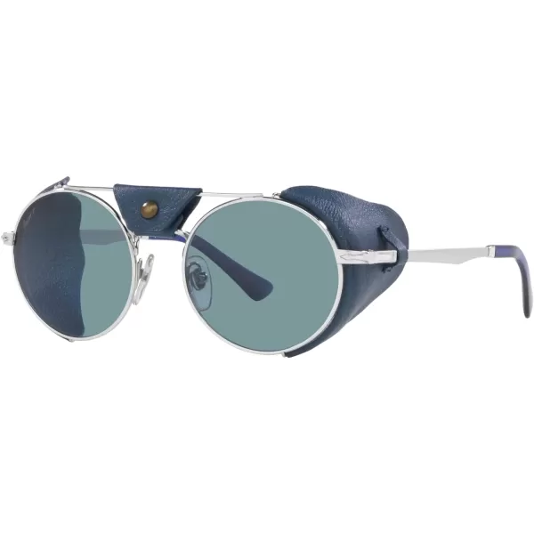 Persol Po2496sz Round SunglassesSilverGreen Polarized