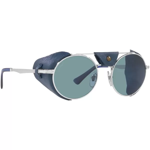 Persol Po2496sz Round SunglassesSilverGreen Polarized