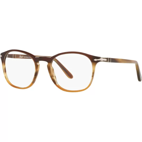 Persol Po3007v Square Prescription Eyewear FramesBlackBrown StripedDemo Lens