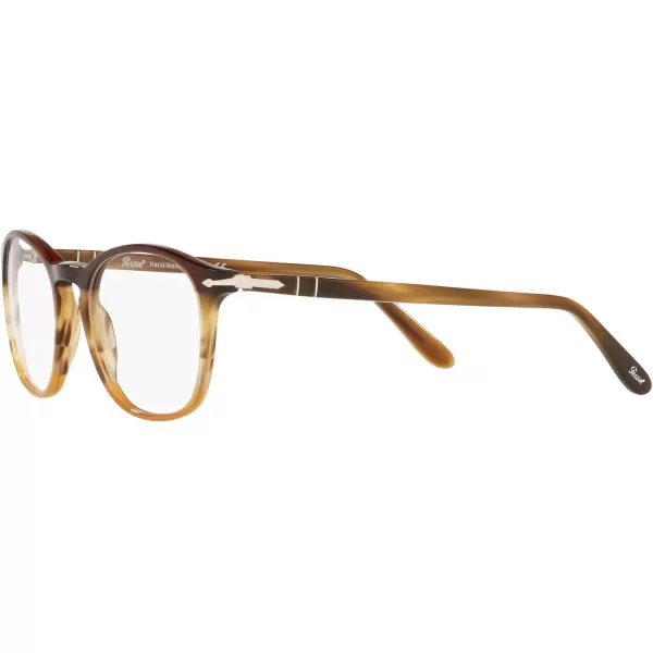 Persol Po3007v Square Prescription Eyewear FramesBlackBrown StripedDemo Lens