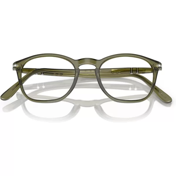 Persol Po3007v Square Prescription Eyewear FramesOlive Transparent GreenDemo Lens