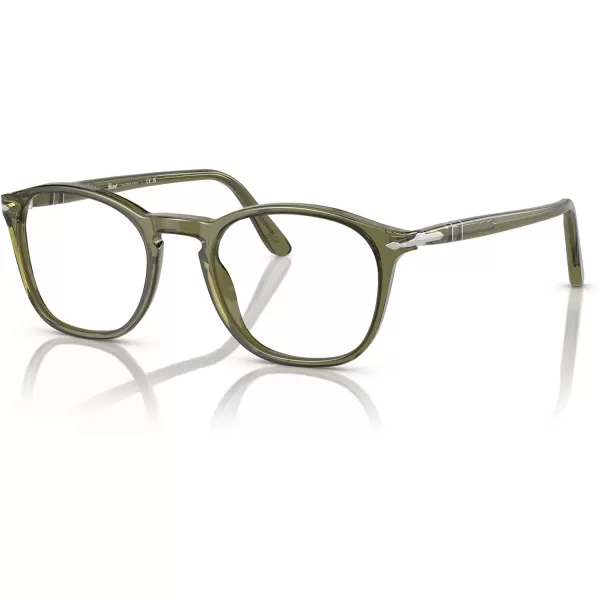 Persol Po3007v Square Prescription Eyewear FramesOlive Transparent GreenDemo Lens