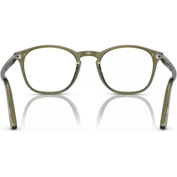 Persol Po3007v Square Prescription Eyewear FramesOlive Transparent GreenDemo Lens