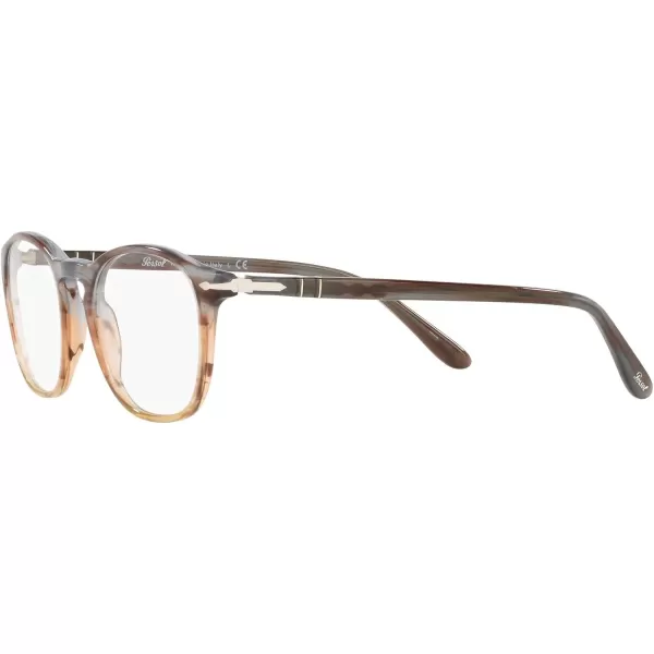 Persol Po3007v Square Prescription Eyewear FramesStriped Grey Gradient BrownDemo Lens