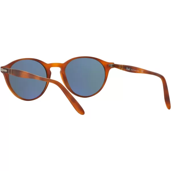 Persol Po3092sm Steve McQueen Round SunglassesTerra Di SienaLight Blue