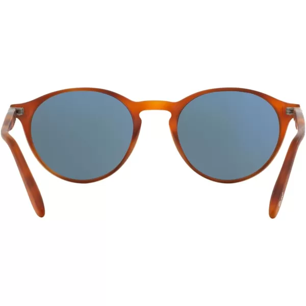 Persol Po3092sm Steve McQueen Round SunglassesTerra Di SienaLight Blue