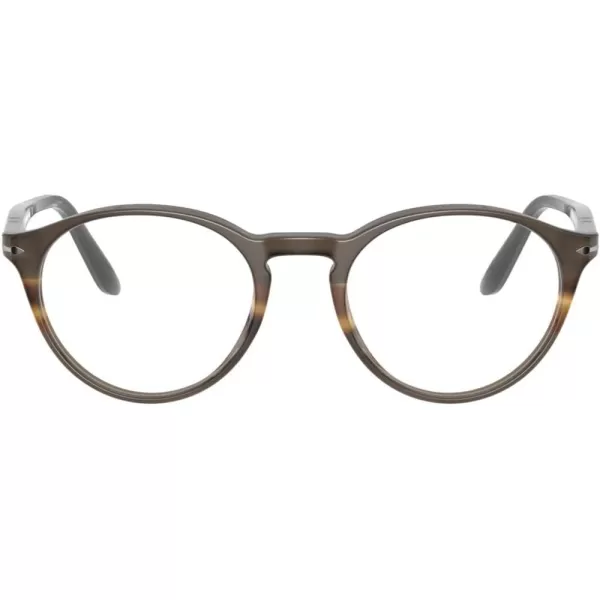 Persol Po3092v Round Prescription Eyewear FramesBlackStriped GreyDemo Lens